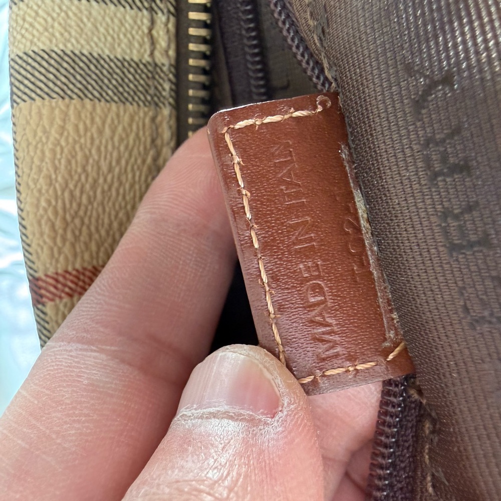 Burberry Beige Check Crossbody Bag with Brown Trim - Picture 13 of 13
